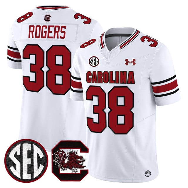 Men's South Carolina Gamecocks 2025 Vapor Limited Jersey white #38 George Rogers