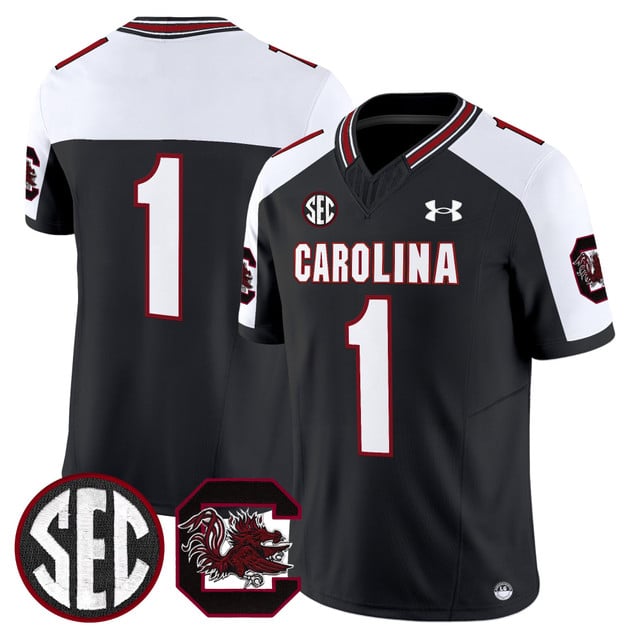 Men's South Carolina Gamecocks 2025 Vapor Limited Jersey white black #1