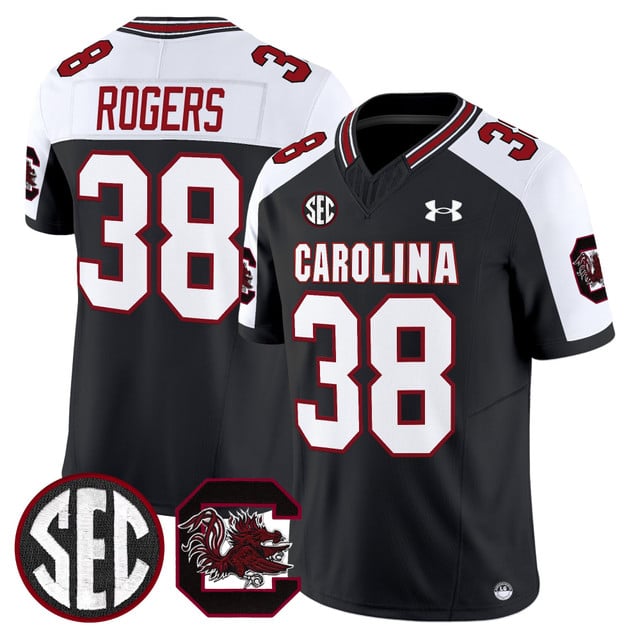 Men's South Carolina Gamecocks 2025 Vapor Limited Jersey white black #38 George Rogers