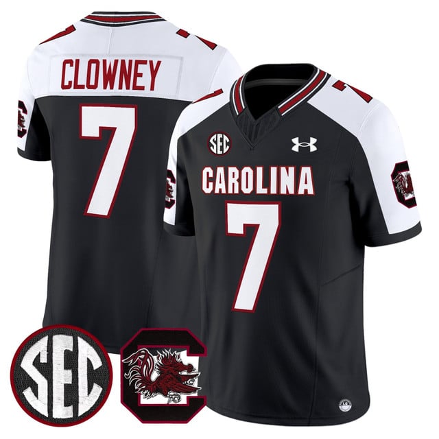 Men's South Carolina Gamecocks 2025 Vapor Limited Jersey white black #7 Jadeveon Clowney