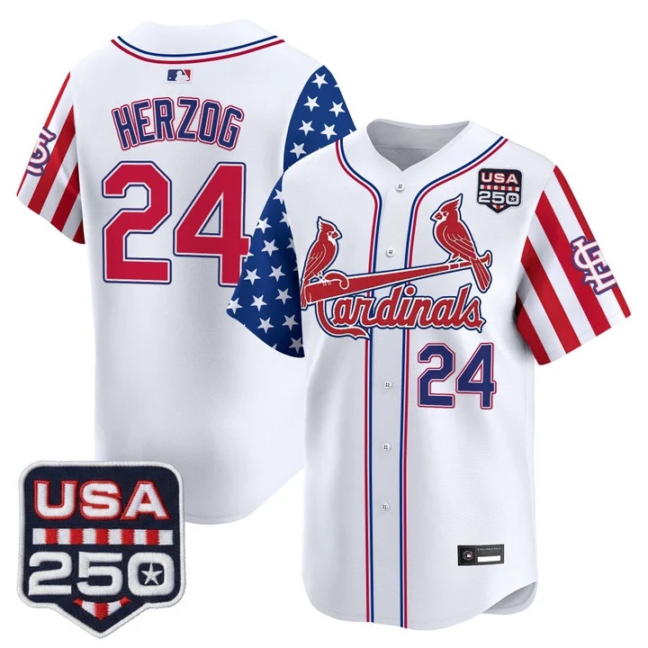Men's St. Louis Cardinals America 250 Edition Vapor Premier Limited Jersey #24 WHITEY HERZOG