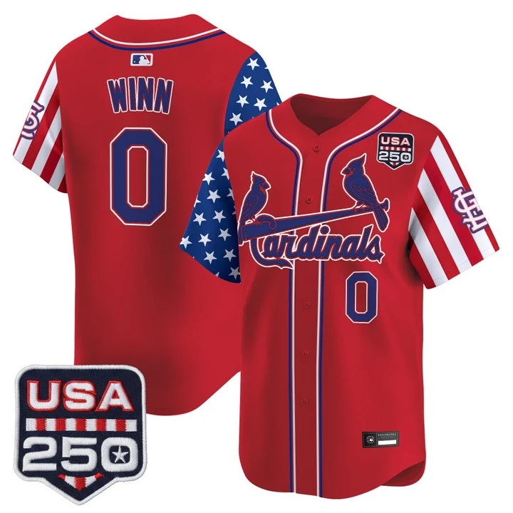 Men's St. Louis Cardinals America 250 Edition Vapor Premier Limited Jersey RED #0 MASYN WINN
