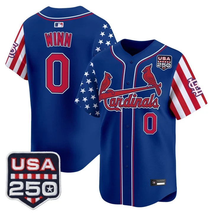 Men's St. Louis Cardinals America 250 Edition Vapor Premier Limited Jersey ROYAL #0 MASYN WINN