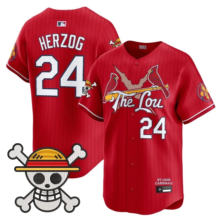 Men's St. Louis Cardinals x One Piece Vapor Premier Limited Jersey #24 WHITEY HERZOG