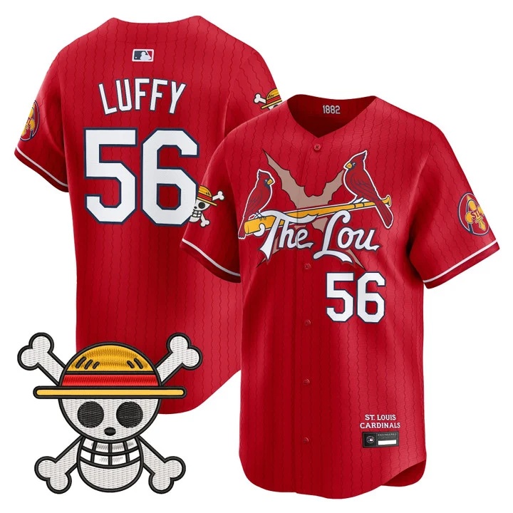 Men's St. Louis Cardinals x One Piece Vapor Premier Limited Jersey #56 LUFFY