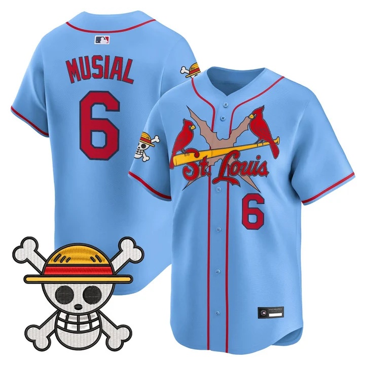Men's St. Louis Cardinals x One Piece Vapor Premier Limited Jersey BLUE #6 STAN MUSIAL