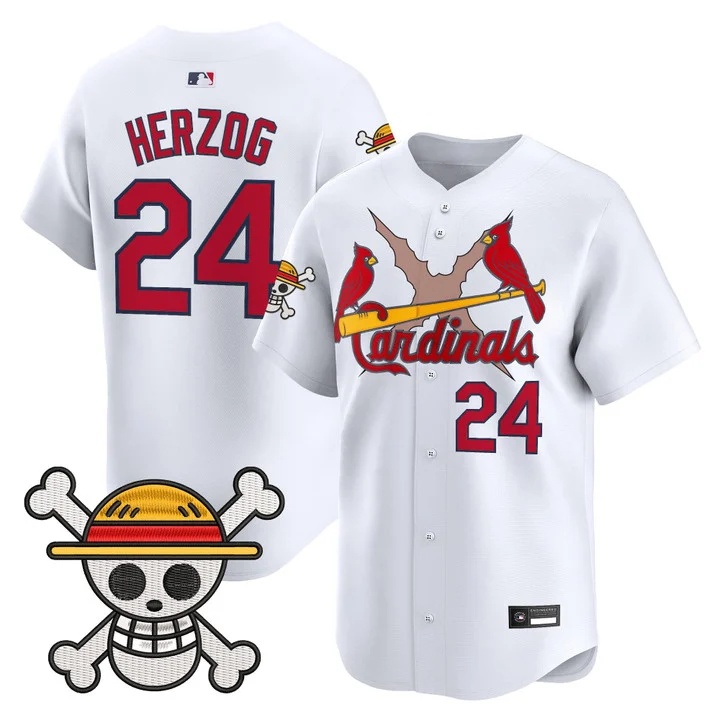 Men's St. Louis Cardinals x One Piece Vapor Premier Limited Jersey WHITE #24 WHITEY HERZOG