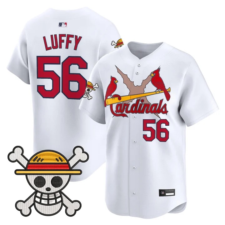 Men's St. Louis Cardinals x One Piece Vapor Premier Limited Jersey WHITE #56 LUFFY
