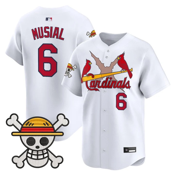 Men's St. Louis Cardinals x One Piece Vapor Premier Limited Jersey WHITE #6 STAN MUSIAL