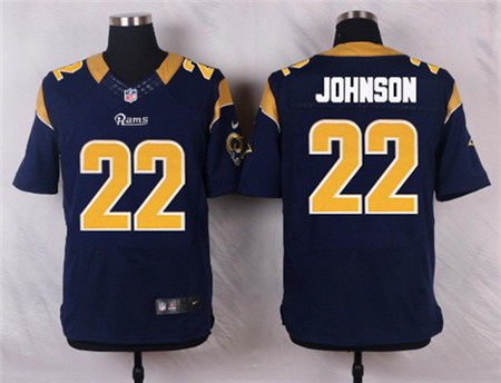 Men's St. Louis Rams #22 Trumaine Johnson Navy Blue Team Color NFL Nike Elite Jersey