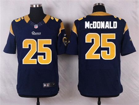 Men's St. Louis Rams #25 T. J. McDonald Navy Blue Team Color NFL Nike Elite Jersey