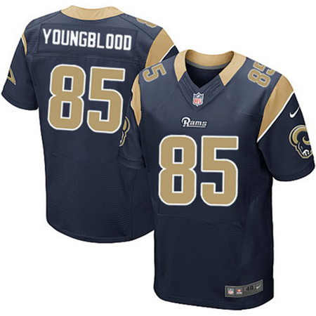 Men's St. Louis Rams #85 Jack Youngblood Navy Blue Team Color NFL Nike Elite Jersey