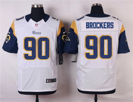 Men's St. Louis Rams #90 Michael Brockers White Road NFL Nike Elite Jersey