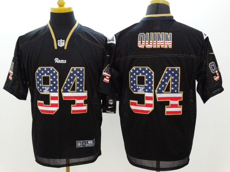 Men's St. Louis Rams #94 Robert Quinn 2014 USA Flag Fashion Black Elite Jersey