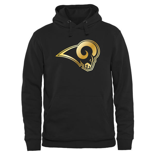 Men's St. Louis Rams Pro Line Black Gold Collection Pullover Hoodie