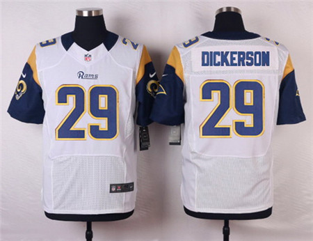 Men's St. Louis Rams Retired Player #29 Eric Dickerson White Road NFL Nike Elite Jersey