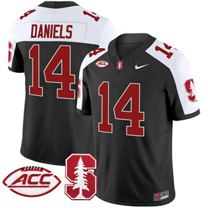 Men's Stanford Cardinal 2024 ACC Patch Vapor Limited Football Jersey - All Stitched  BLACK ALTERNATE #14 ASHTON DANIELS
