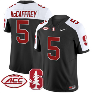 Men's Stanford Cardinal 2024 ACC Patch Vapor Limited Football Jersey - All Stitched  BLACK ALTERNATE #5 CHRISTIAN MCCAFFREY