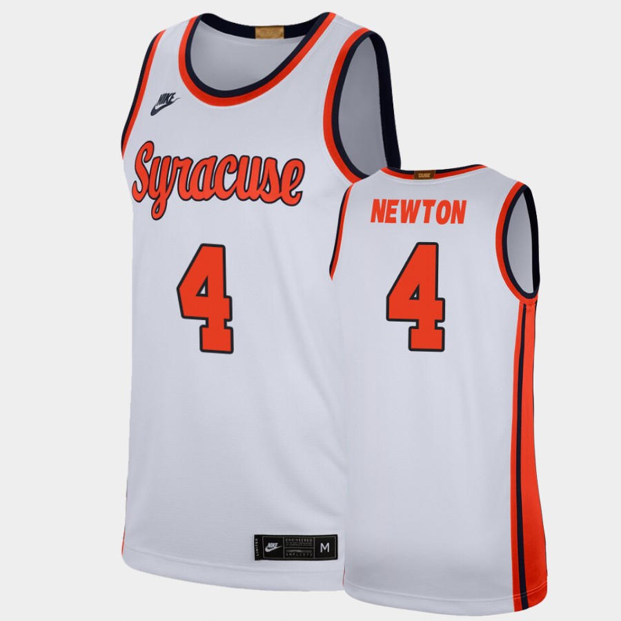 Men's Syracuse Orange #4 Woody Newton Nike White Retro College Basketball Jersey 