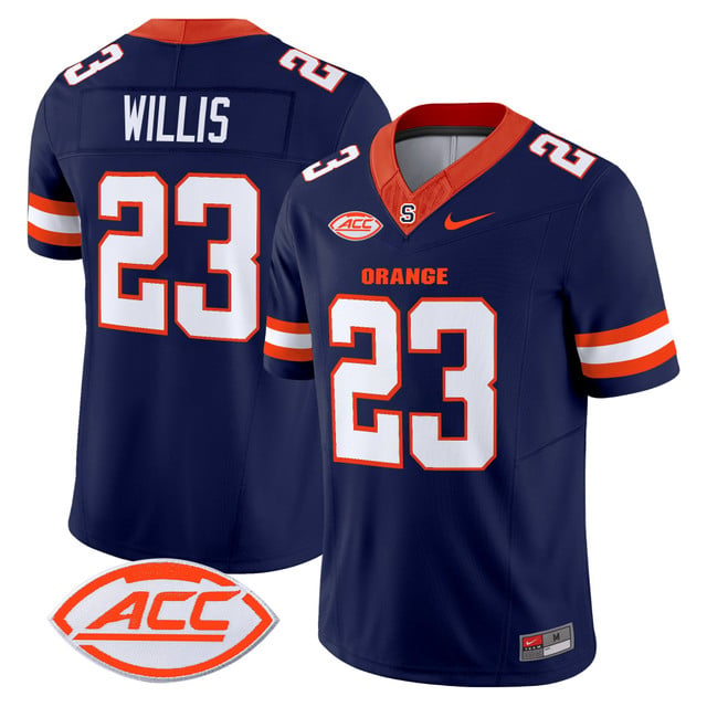 Men's Syracuse Orange 2025 Vapor Limited Jersey navy #23 Yasin Willis