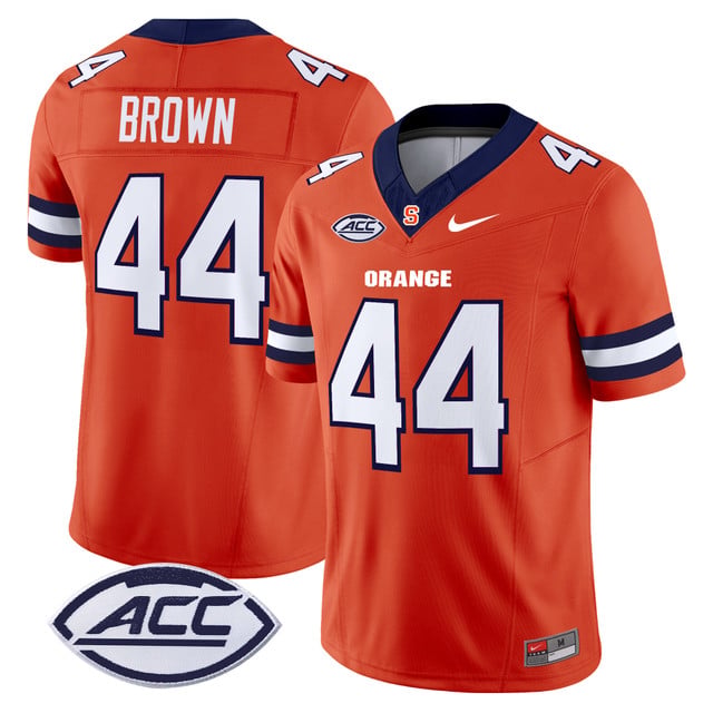 Men's Syracuse Orange 2025 Vapor Limited Jersey orange #44 Jim Brown