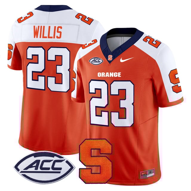 Men's Syracuse Orange 2025 Vapor Limited Jersey orange white #23 Yasin Willis