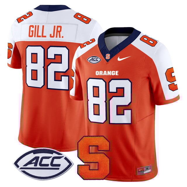 Men's Syracuse Orange 2025 Vapor Limited Jersey orange white #82 Darrell Gill JR.