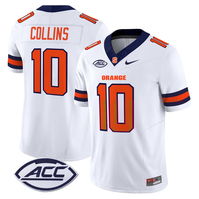 Men's Syracuse Orange 2025 Vapor Limited Jersey white #10 Rickie Collins