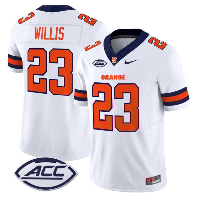 Men's Syracuse Orange 2025 Vapor Limited Jersey white #23 Yasin Willis
