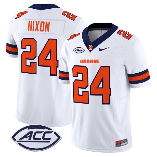 Men's Syracuse Orange 2025 Vapor Limited Jersey white #24 Will NIxon