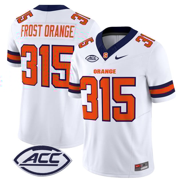 Men's Syracuse Orange 2025 Vapor Limited Jersey white #315 Frost Orange