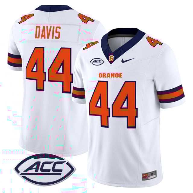 Men's Syracuse Orange 2025 Vapor Limited Jersey white #44 Ernie Davis