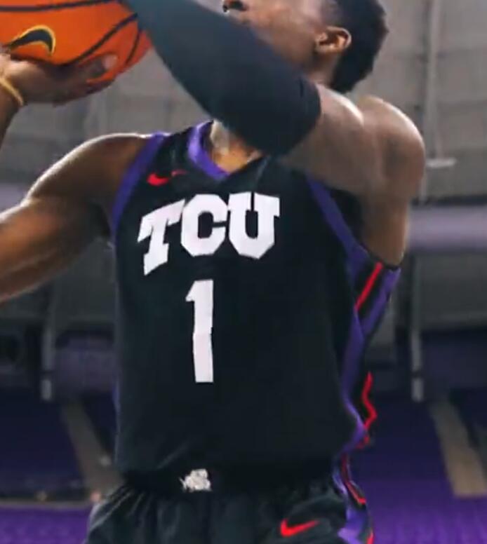 Men's TCU Horned Frogs Custom Nike 2022-23 Black College Basketball Game Jersey
