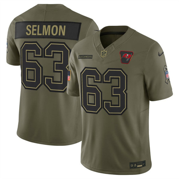Men's Tampa Bay Buccaneers #63 Lee Roy Selmon Olive 2025 Salute to Service Limited Football Stitched Jersey
