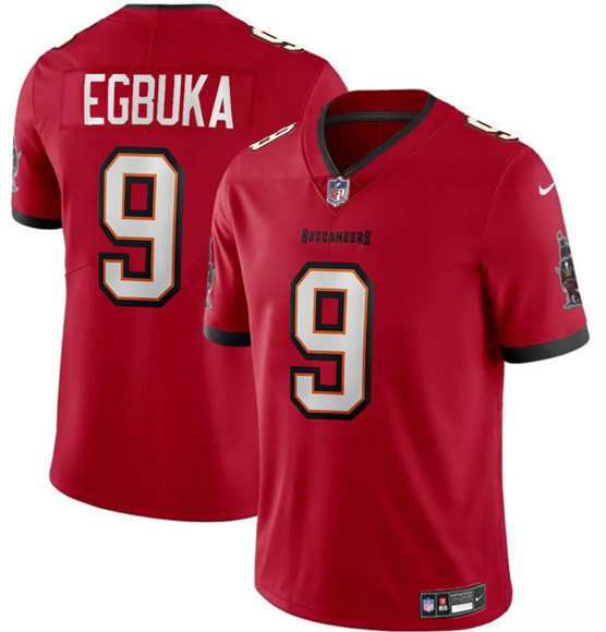 Men's Tampa Bay Buccaneers #9 Emeka Egbuka Red 2025 Draft Vapor Limited Football Stitched Jersey