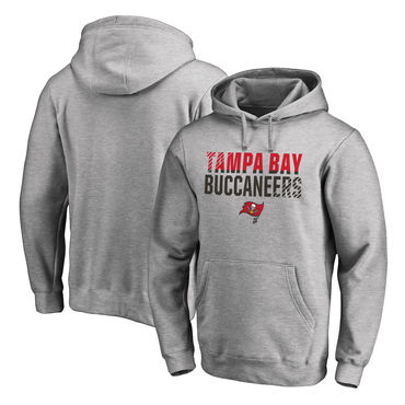 Men's Tampa Bay Buccaneers NFL Pro Line By Fanatics Branded Ash Iconic Collection Fade Out Pullover Hoodie
