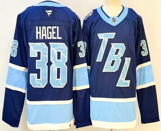 Men's Tampa Bay Lightning #38 Brandon Hagel Blue 2026 Stadium Series Authentic Jersey