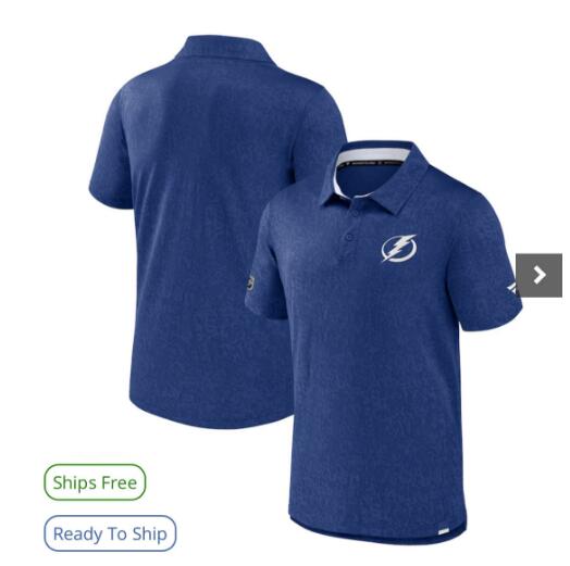 Men's Tampa Bay Lightning Fanatics Blue Authentic Pro Jacquard Polo