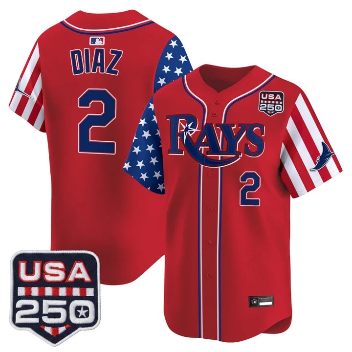 Men's Tampa Bay Rays America 250 Edition Vapor Premier Limited Jersey #2 YANDY DIAZ
