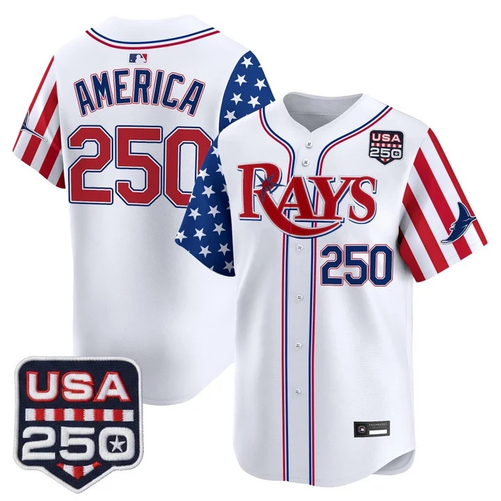 Men's Tampa Bay Rays America 250 Edition Vapor Premier Limited Jersey WHITE #250 AMERICA