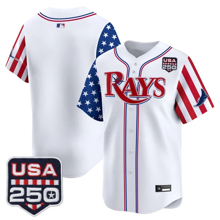 Men's Tampa Bay Rays America 250 Edition Vapor Premier Limited Jersey WHITE BLANK