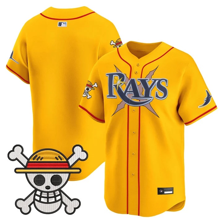 Men's Tampa Bay Rays x One Piece Vapor Premier Limited Jersey GOLD BLANK