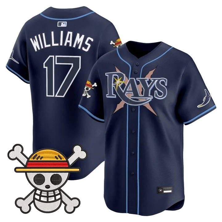 Men's Tampa Bay Rays x One Piece Vapor Premier Limited Jersey NAVY#17 CARSON WILLIAMS