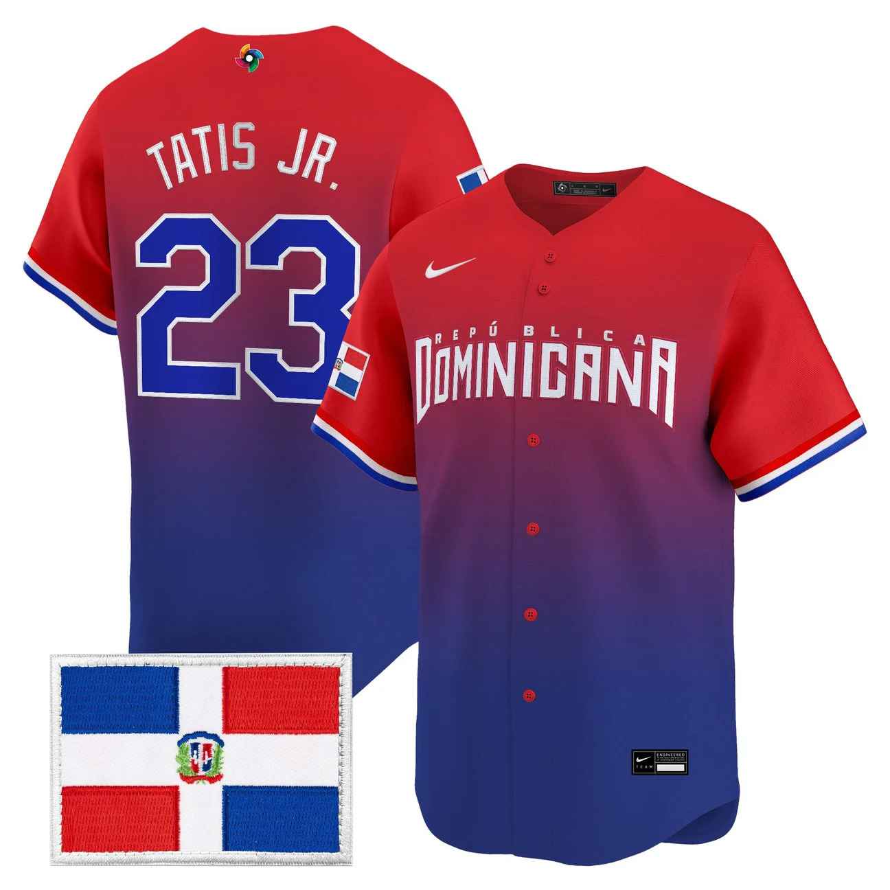 Men's Team Dominican Republic World Baseball Classic Vapor Premier Jersey #23 FERNANDO TATIS JR.