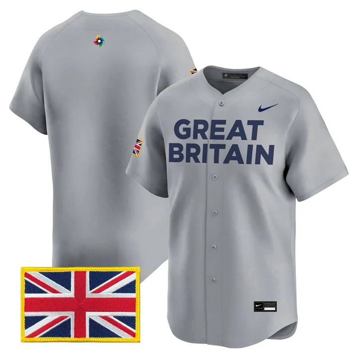 Men's Team Great Britain 2026 World Baseball Classic Vapor Premier Jersey GRAY BLANK