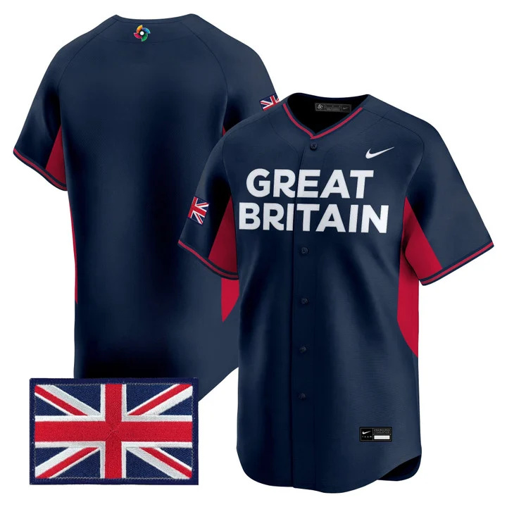 Men's Team Great Britain 2026 World Baseball Classic Vapor Premier Jersey NAVY BLANK