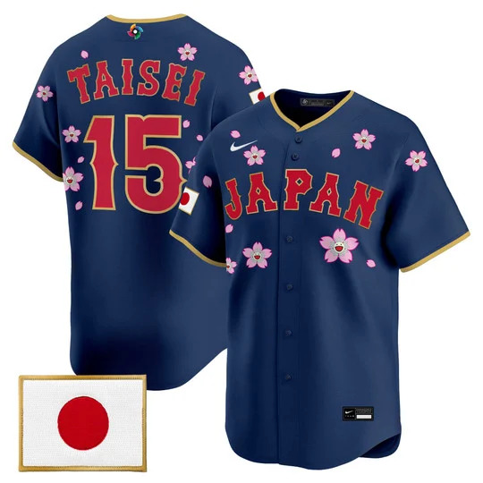 Men's Team Japan World Baseball Classic x Takashi Murakami Vapor Premier Jersey NAVY#15 TAISEI OTA