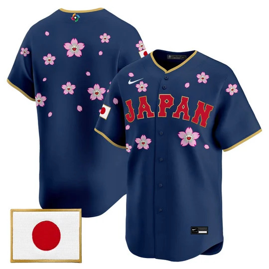 Men's Team Japan World Baseball Classic x Takashi Murakami Vapor Premier Jersey NAVY BLANK