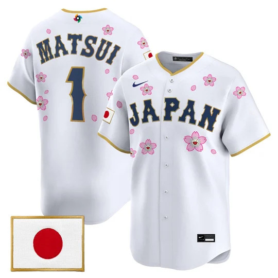 Men's Team Japan World Baseball Classic x Takashi Murakami Vapor Premier Jersey WHITE#1 YUKI MATSUI