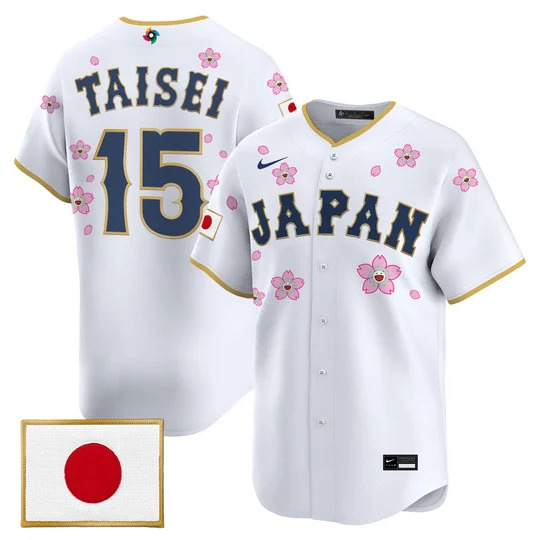 Men's Team Japan World Baseball Classic x Takashi Murakami Vapor Premier Jersey WHITE#15 TAISEI OTA
